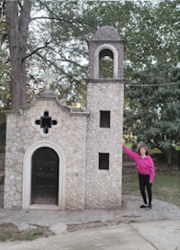 Little church with a leaning tower in Muzquiz